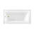 Kingston Brass Aqua Eden 60-Inch Acrylic Rectangular 3-Wall Alcove Tub, Hand Drain-106973556-106973555