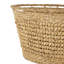 Panier de rangement décoratif et fonctionnel ovale en jonc de mer brun avec bordure surélevée et poignée fendue