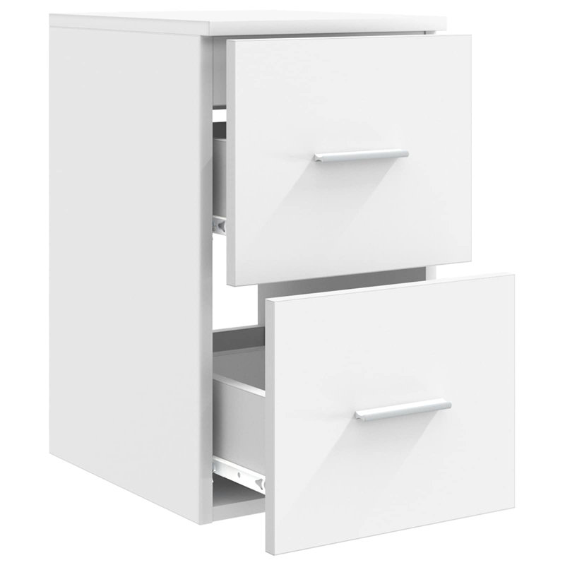 Engineered Wood Bathroom Cabinet, 50cm H x 30cm W x 35cm D, White