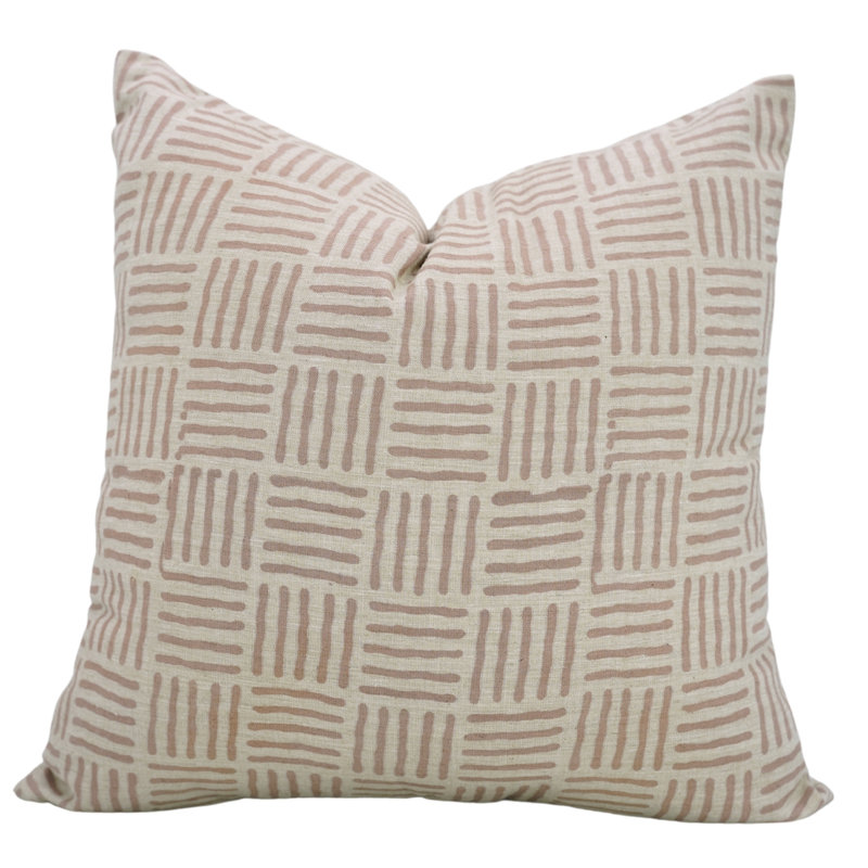 Fabdivine Handmade Block Print Pillow Cover Chauras Design, Decorative Cushion for Sofa & Bed, Rectangular 20"H x 12"W