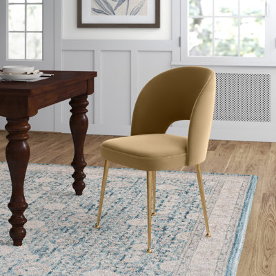 Chaise en velours Rizo Cognac