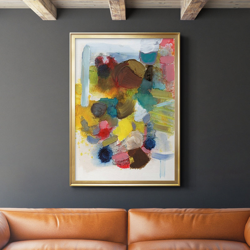 " Everything At Once I ", Picture Framed Canvas, 36.5" H x 26.5" W, Gold