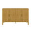 Buffet de 57,5 po avec portes rayées, armoire avec supports de rangement à l'arrière et crochets latéraux, tablettes réglables-1054750162