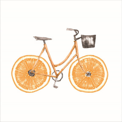 " Orange Bike " by Dogwood Portfolio Painting Print