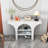 White Manufactured Wood Freestanding Fireplace