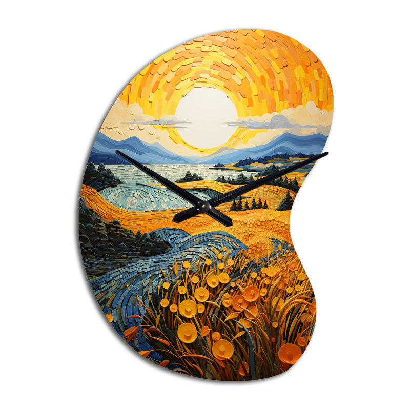 Horloge murale Vangogh Vangogh Harvest Time In The Wheat Fields II - Boom Shape, Petit