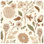 Toile tendue à motif floral beige en plusieurs tailles