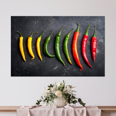 Vibrant Pepper Canvas Art: Colorful Kitchen Wall Decor Print,1P Wrapped Canvas