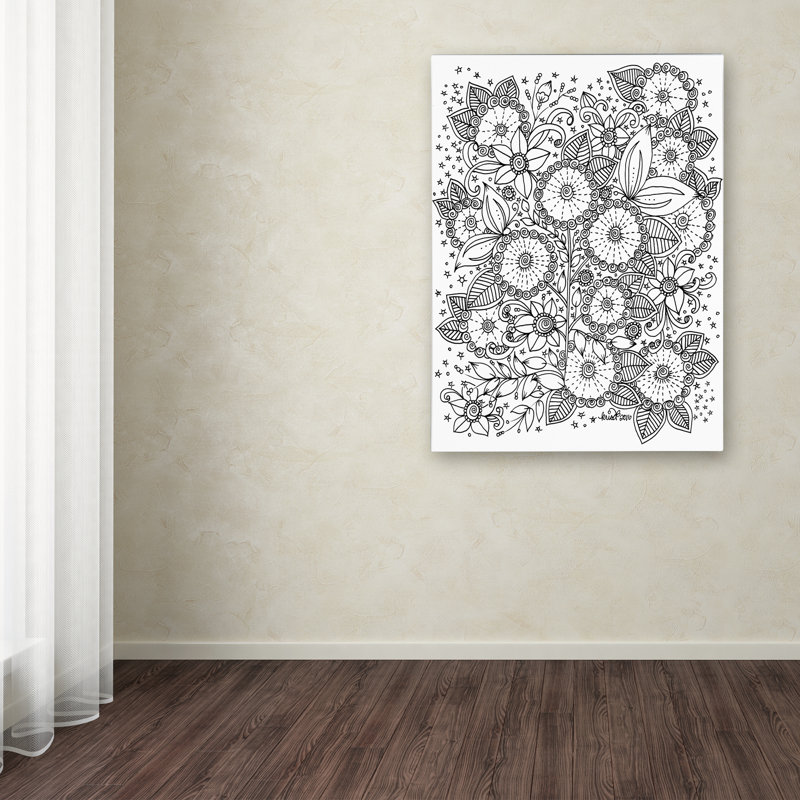 Carson «Zendoodles 14» par KCDoodleArt, impression sur toile tendue, H 47 po x l 35 po x P 2 po