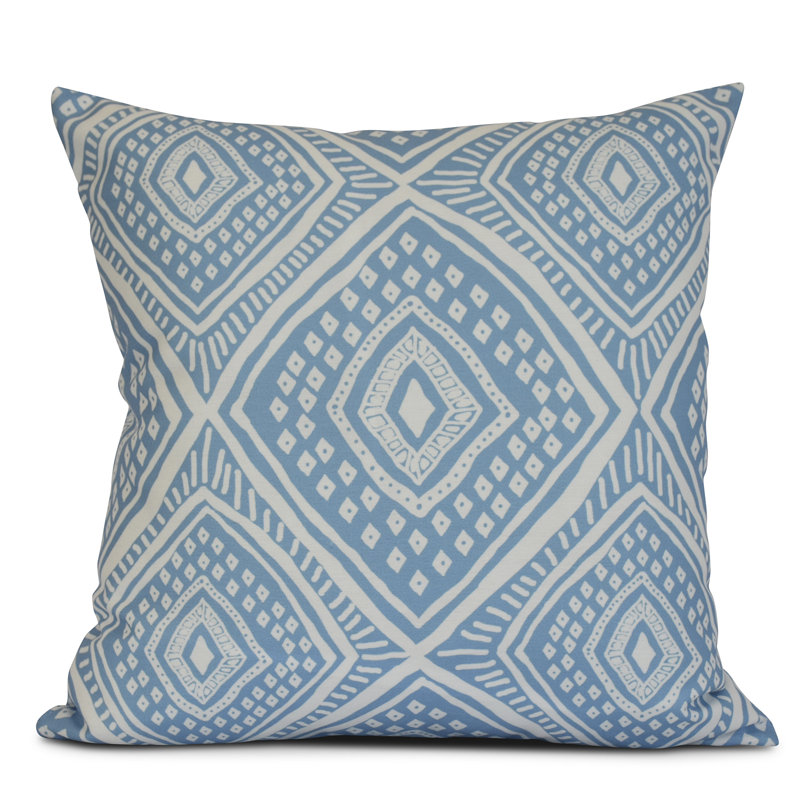 Upscale Getaway Outdoor Reversible Throw Pillow, Light Blue, 18" x 18"