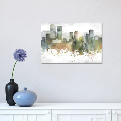 Denver Skyline 1 Piece Wrapped Canvas Painting