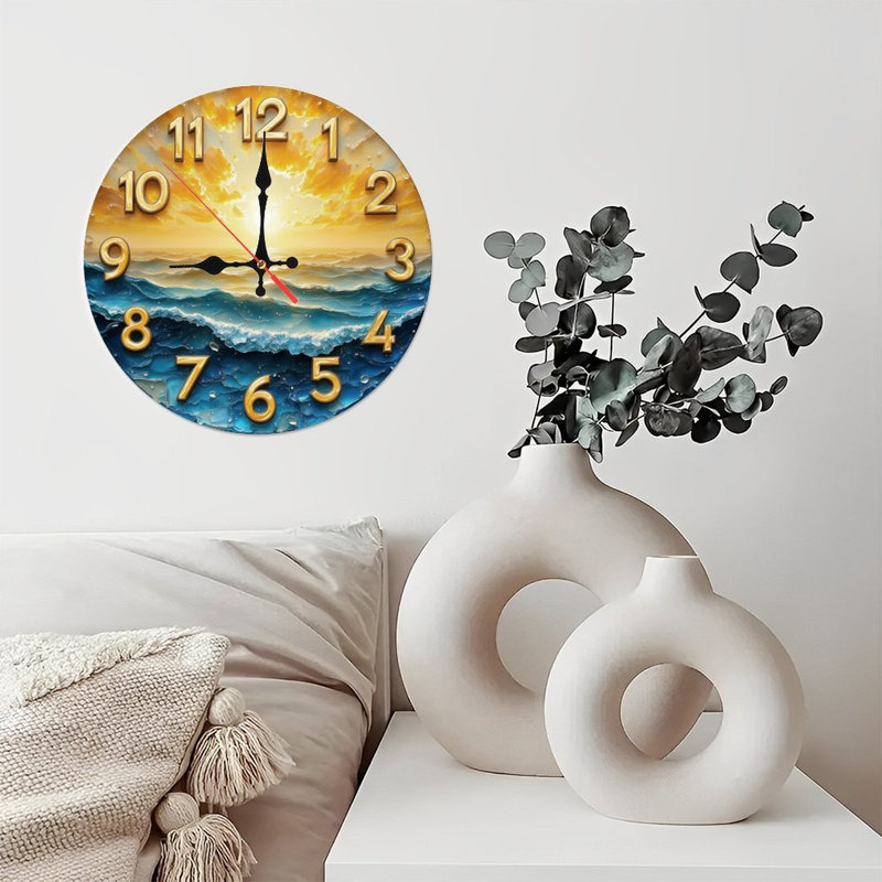 Horloge coucher de soleil doré