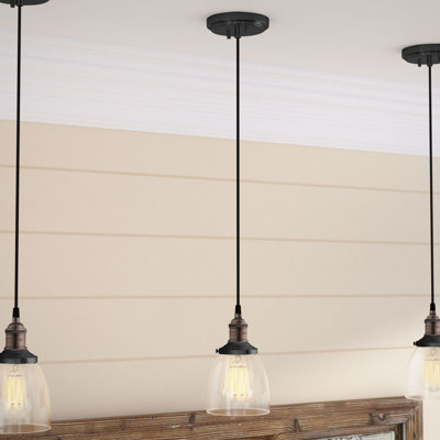 Luminaire suspendu en forme de cloche à 1 lumière Lewandowski
