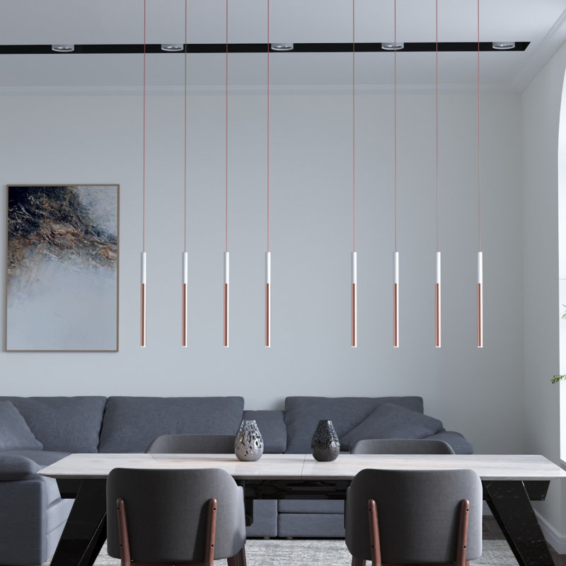 Baileyton 4 - Light Kitchen Island Pendant, White Top and Brushed Copper