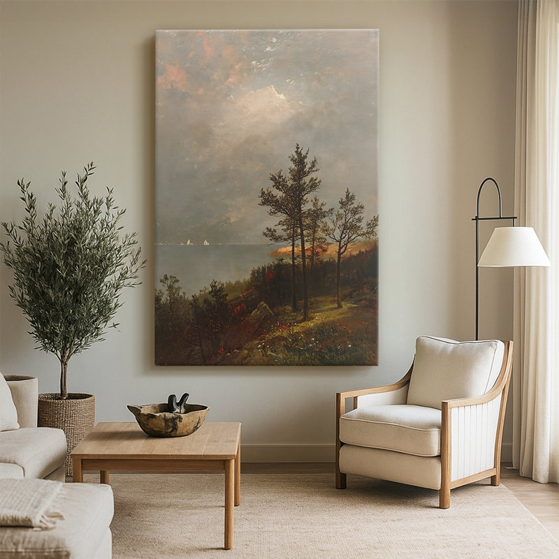 «Gathering Storm» sur Long Island Sound - toile tendue par John Frederick Kensett, 40 po x 60 po