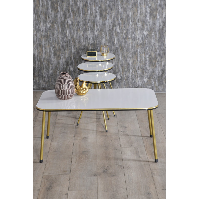 Alaia Living Room Table Set, White