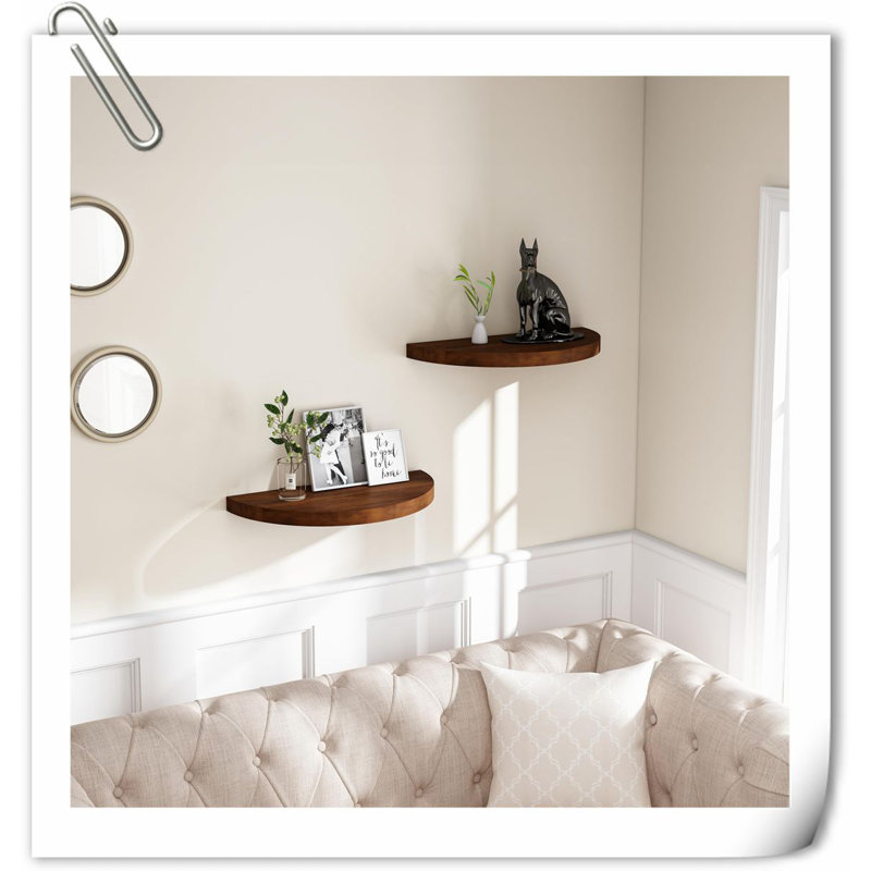 Mazell 2 Piece Solid Wood Floating Shelf