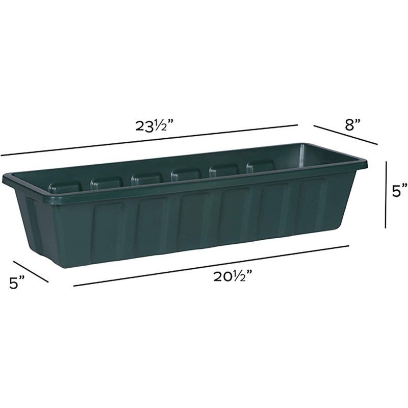 Kermina Planter Box, Green, 5" H x 24" W x 8" D