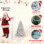 Arbre de Noël floqué avec 850 lumières UL et 63 pommes de pin naturelles - pointes en PVC enneigées, 2240 pointes, structure à charnières, support en métal stable, installation facile-427351676