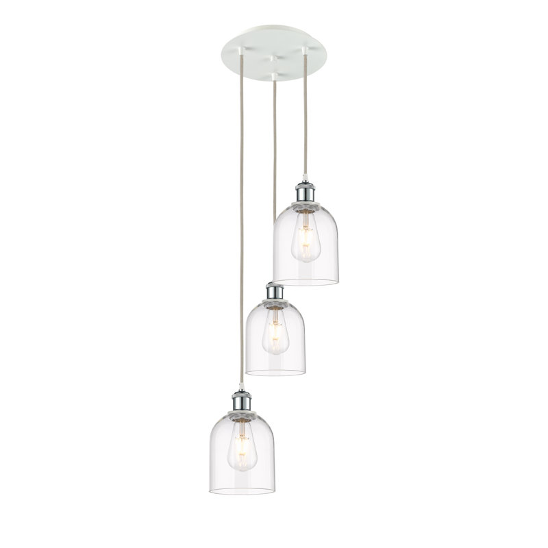 Odaniel 3 - Light Cluster Pendant, Clear, White Polished Chrome