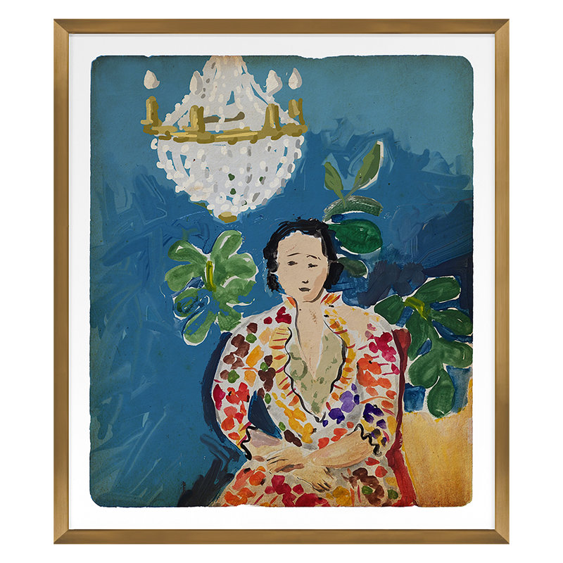 Maude Print by Dana Gibson, 40" H x 35" W x 0.75" D, Gold