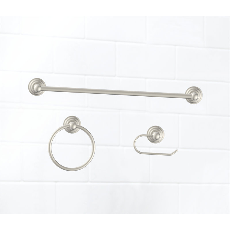 3 - Piece Bathroom Hardware Set, Brushed Nickel