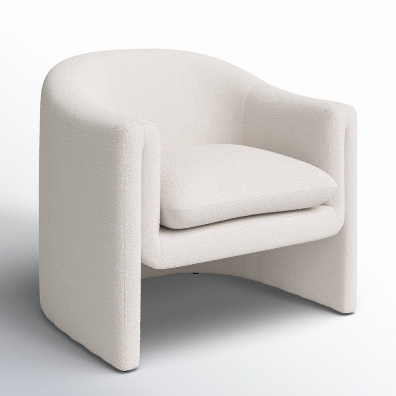 Alda Polyester Blend Upholstered Occasional Accent Chair, Cream, Cream