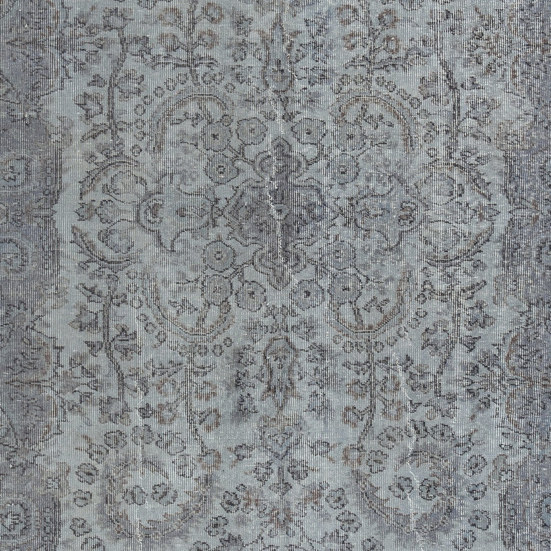 Tapis turc contemporain fait à la main 5,6 x 8,4 pi en bleu clair