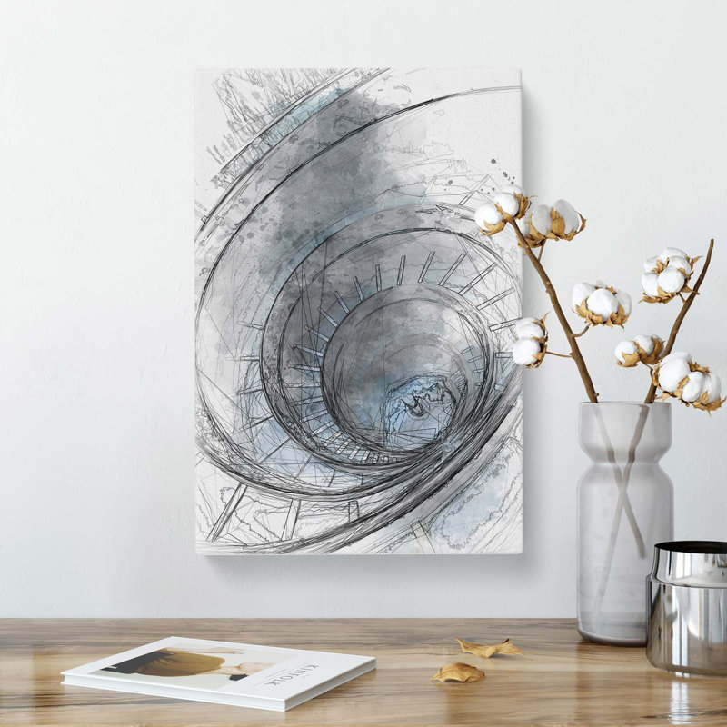 Spiral Staircase in Rome in Abstract - Wrapped Canvas, 50cm H x 35cm W x 3cm D