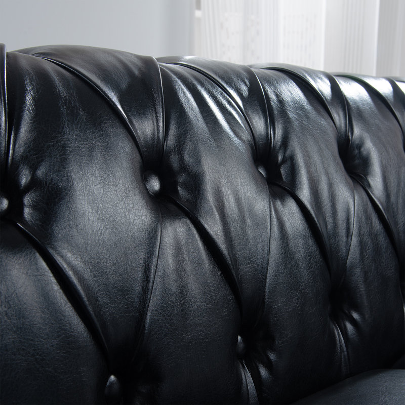 Canapé Chesterfield 84,65 po., Noir