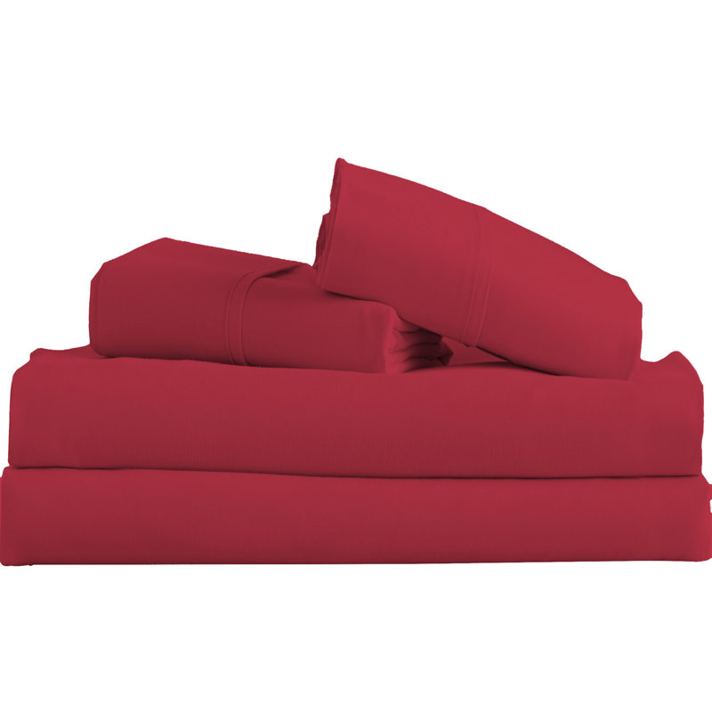 Ensemble de draps Signature Series, Rouge, Ensemble de draps pour lit double + un drap-housse