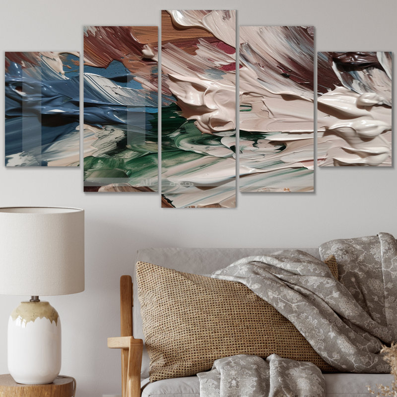 «Autumn Joy», peinture à l'huile abstraite sur toile - 5 panneaux