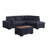 100"W Sectional Sofa With Right Facing Chaise And Console Ottoman