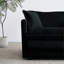 Couchette de salon 2 en chenille noire - rembourrée en bois massif avec rembourrage en éponge haute et confortable