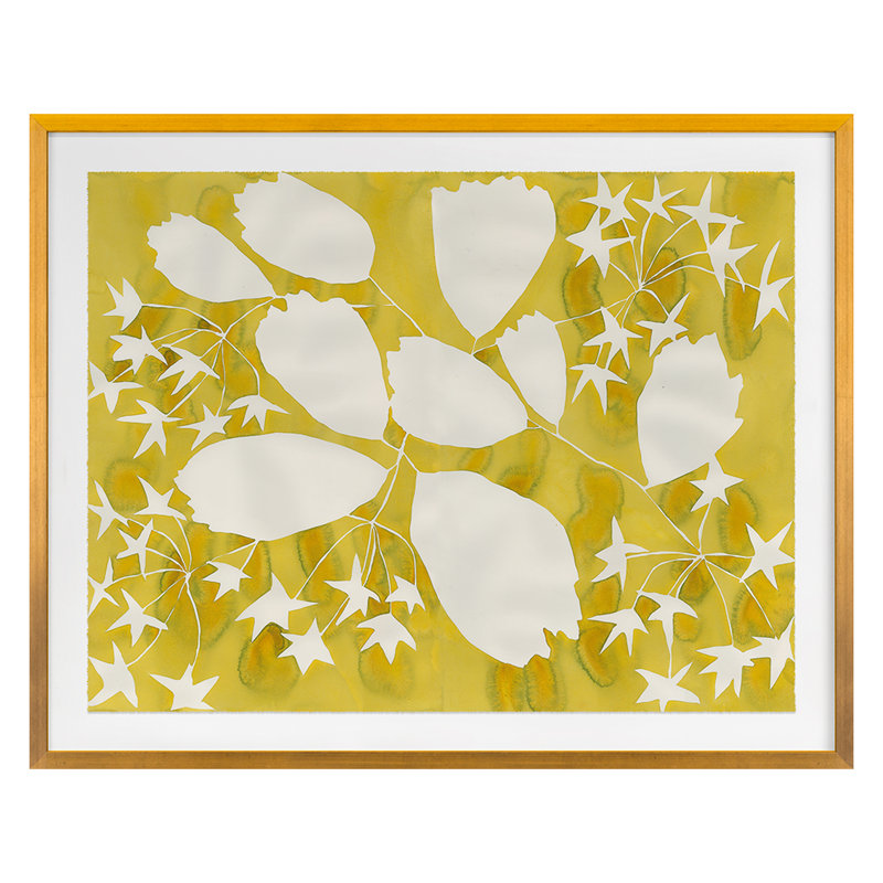 Golden Spirea Print by Kate Roebuck, 28" H x 35" W, Gold Framed