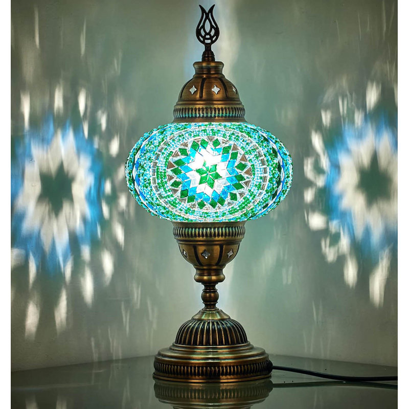 Metal Table Lamp, Teal