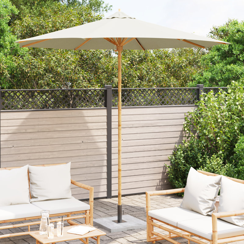 Market Parasol with Pulley Lift, 260cm H x 270cm W x 270cm D, Cream White