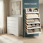 Commode haute Cherea à 6 tiroirs, commode en bois, commode blanche-1700617470