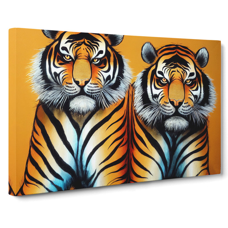 Two Tigers - Wrapped Canvas, 50cm H x 76cm W x 3cm D