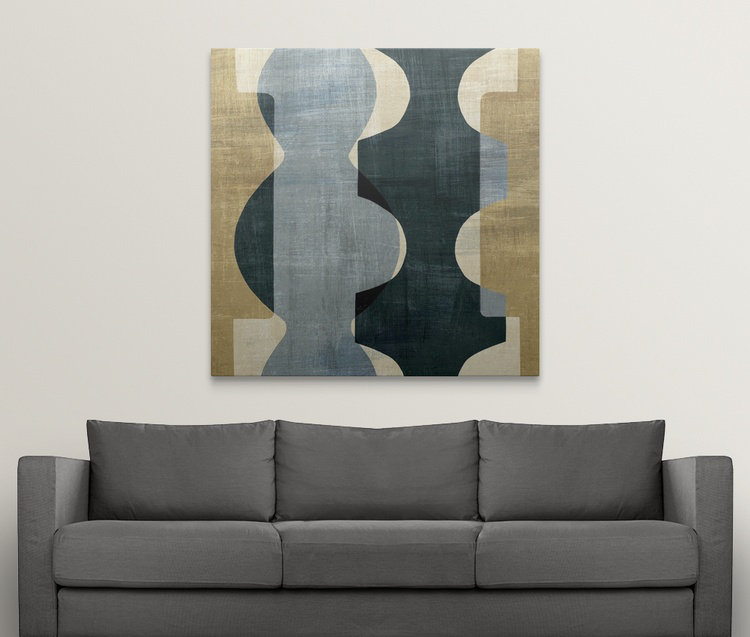 « i », impression Geometric Deco, H 16 po x l 16 po x P 1,5 po, Toile