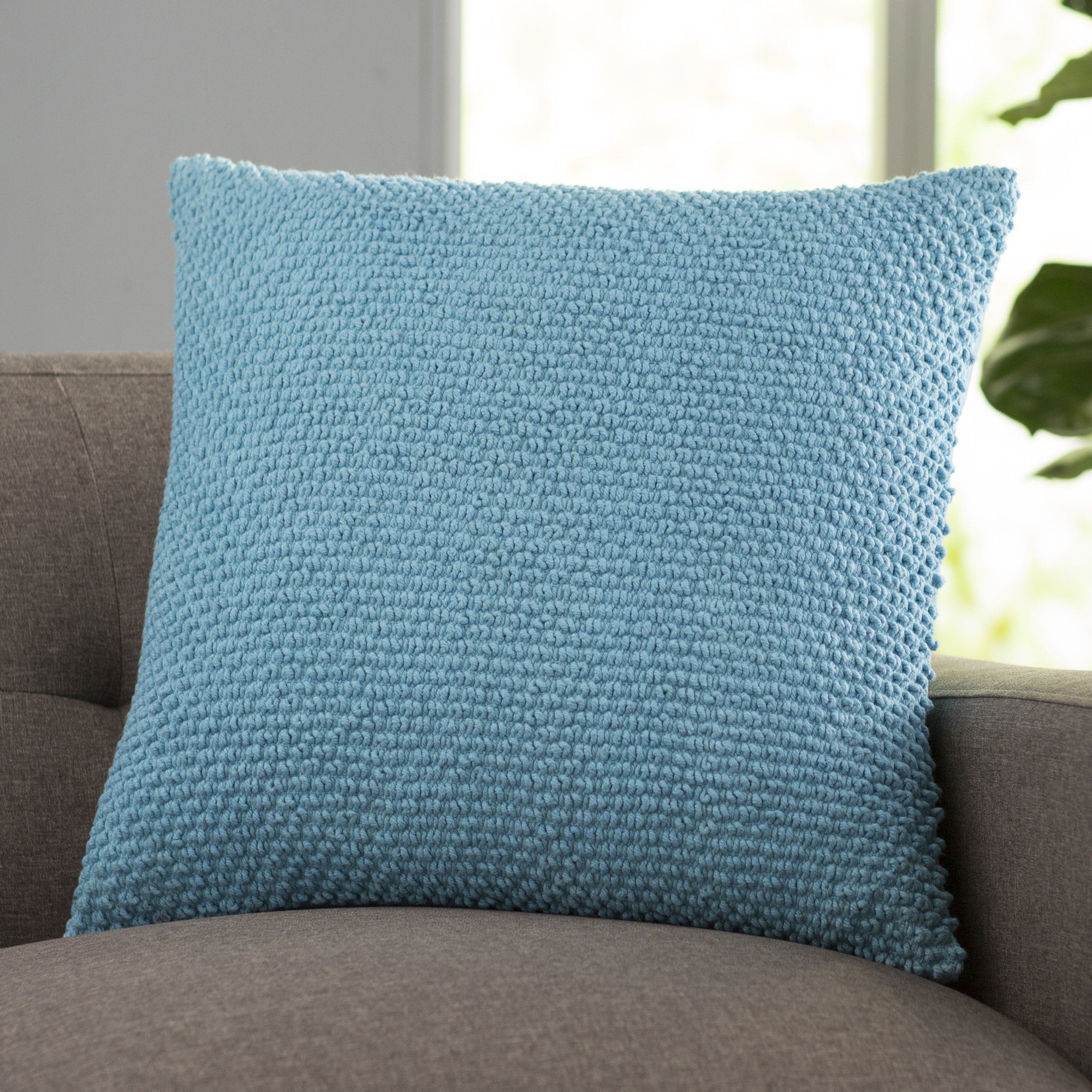 Mansel Textured Throw Pillow, Square 20", Sage, Polyester