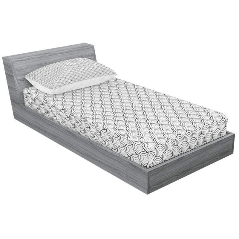 Microfiber Geometric Sheet Set, Twin Sheet Set with Fitted Sheet