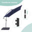 Parasol carré en porte-à-faux 8,2 pi x 8,2 pi avec base Danasha-550576375