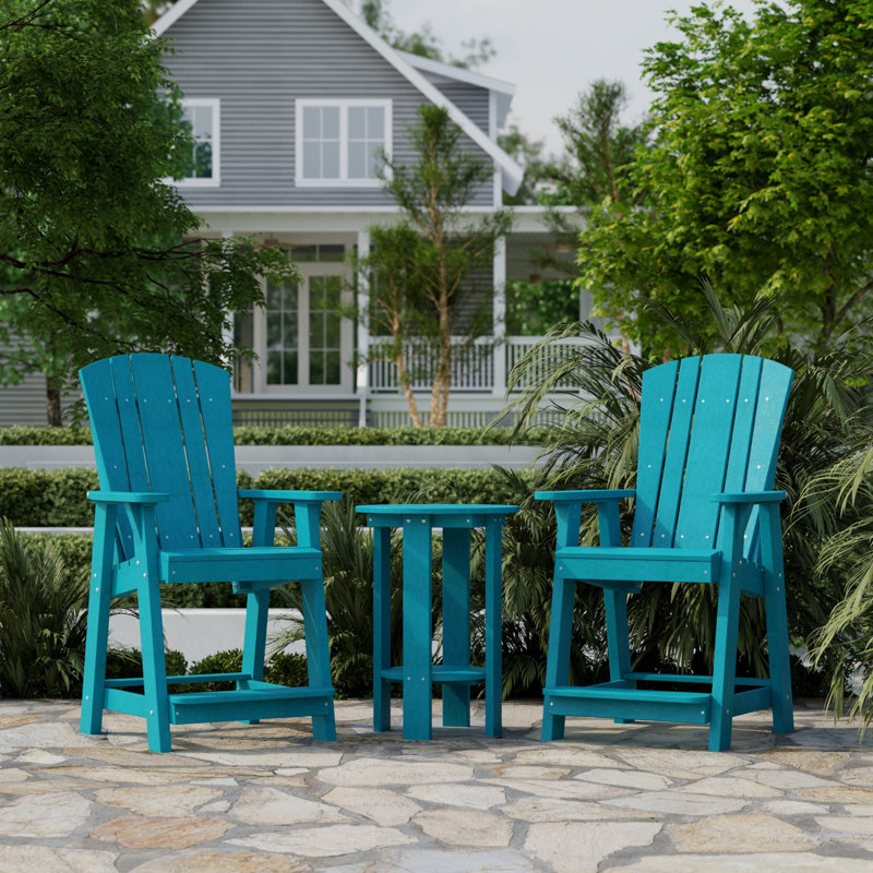 Heritage Balcony Chair Set with Table, Aruba Blue
