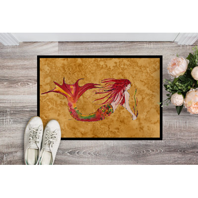Tapis de porte d’extérieur en forme de gingembre sirène