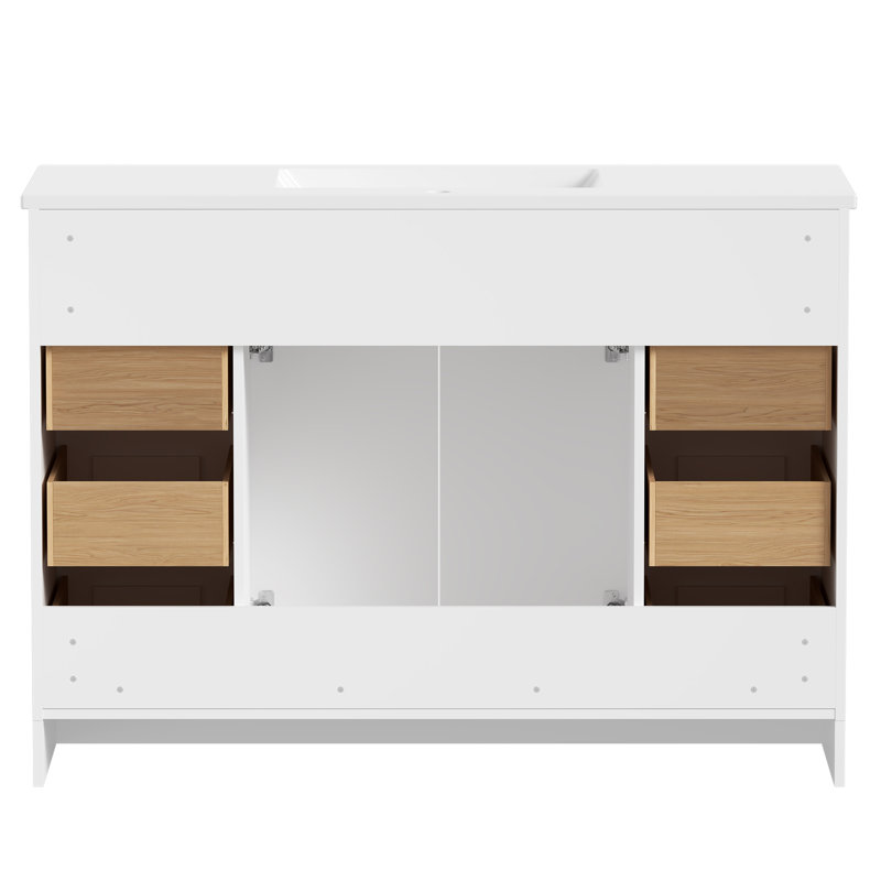 Meuble-lavabo autoportant de 48 pouces avec lavabo intégré