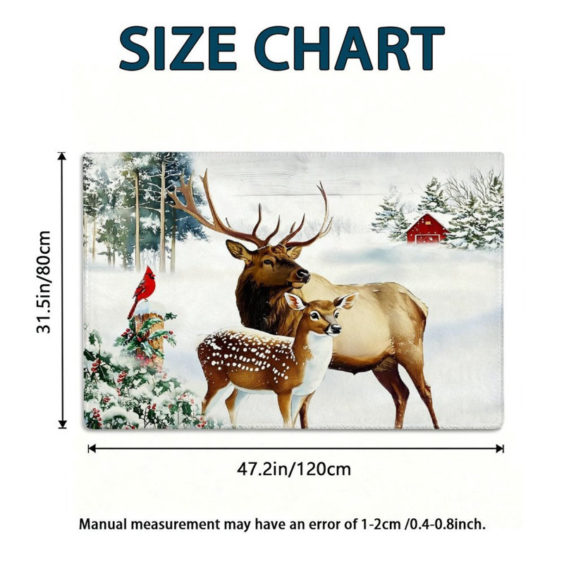 Tapis antidérapant Winter Elk Fawn Forest 120 x 80 cm, pour couloir
