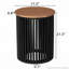 Table d'appoint en bois d'acacia fabriquée à la main avec plateau circulaire et base en panneau de fibres à densité moyenne durable, parfaite pour les espaces modernes et confortables.