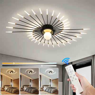 Plafonnier encastré moderne à DEL à intensité variable 3000K-6500K avec télécommande pour la chambre à coucher du salon