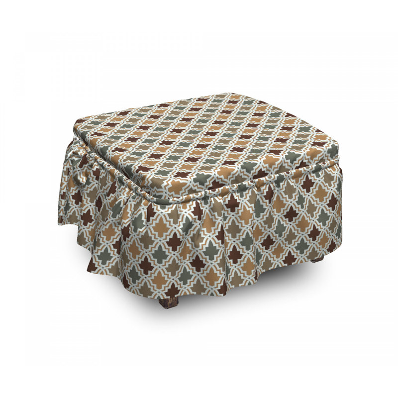 Ensemble de housse pour repose-pieds à coussins carrés 2 pièces géométrique